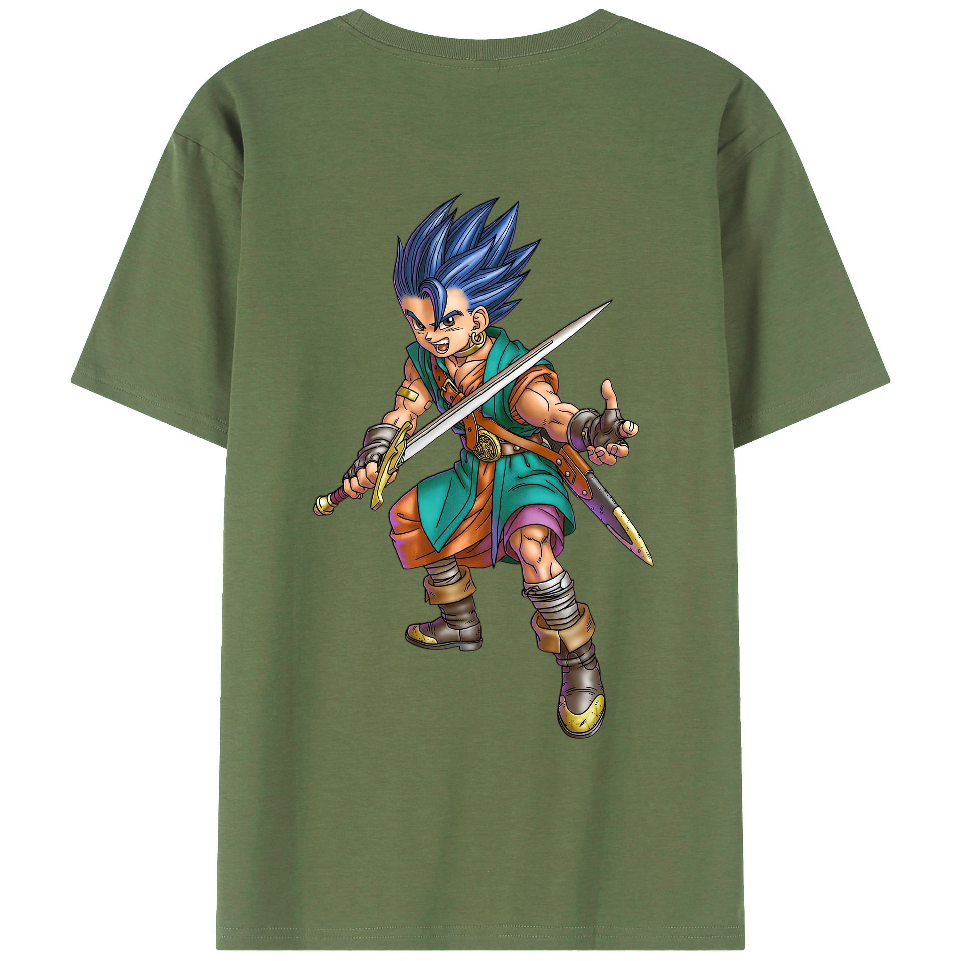 （画像用） ドラゴンクエスト Doragon Kuesuto Dragon Quest 綿100％ メンズ半袖Tシャツ（バックプリント） 通気性
